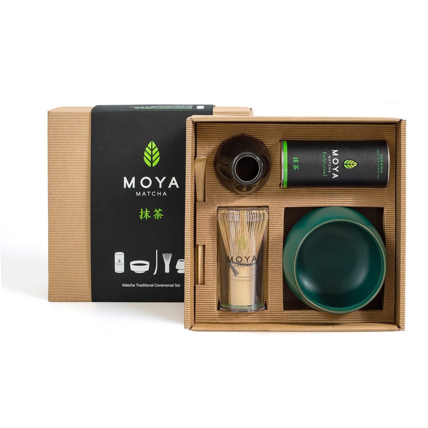 Matcha-Set (5-teilig, BIO-Qualität), 5-teiliges Traditional Matcha Set grüner Schale