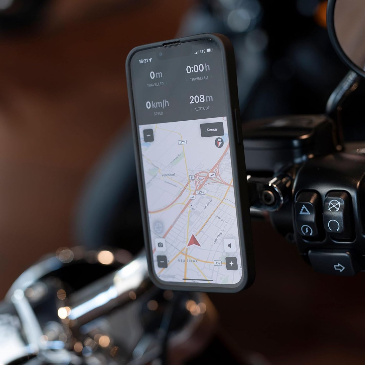 Clutch Mount Pro - Handyhalterung für Motorrad, Cromato