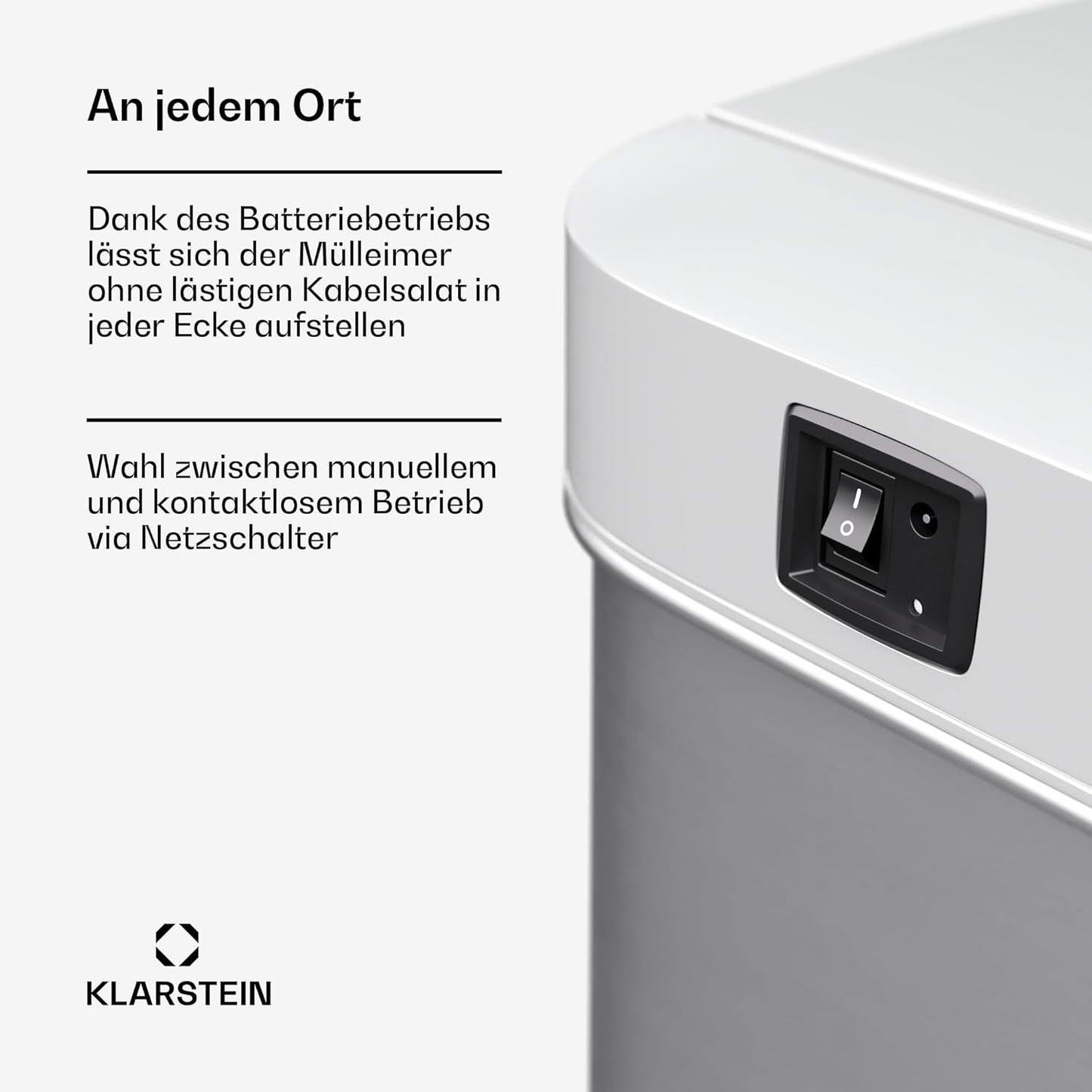 Touchless Sensor-Mülleimer, Rostfreier Stahl|56l