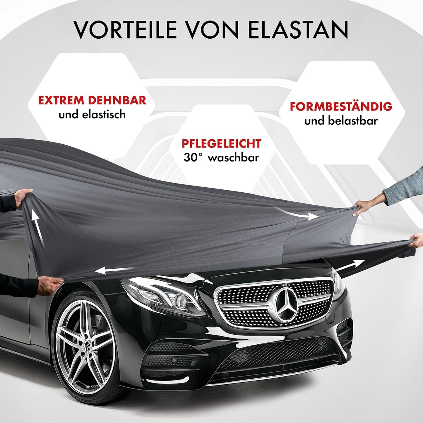 Indoor Stretch Plus für PKW, Anthrazit Größe 3: PKW 483 - max. 534 cm Länge
