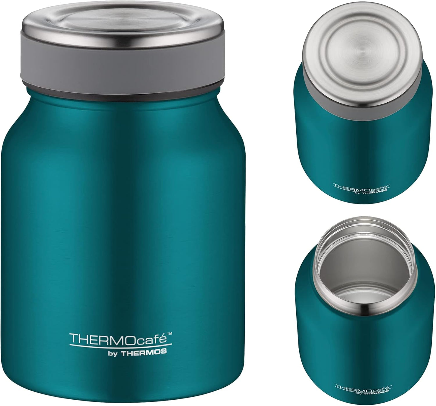Doppelwandiger Thermobehälter, Teal Mat 500 ml ohne Löffel