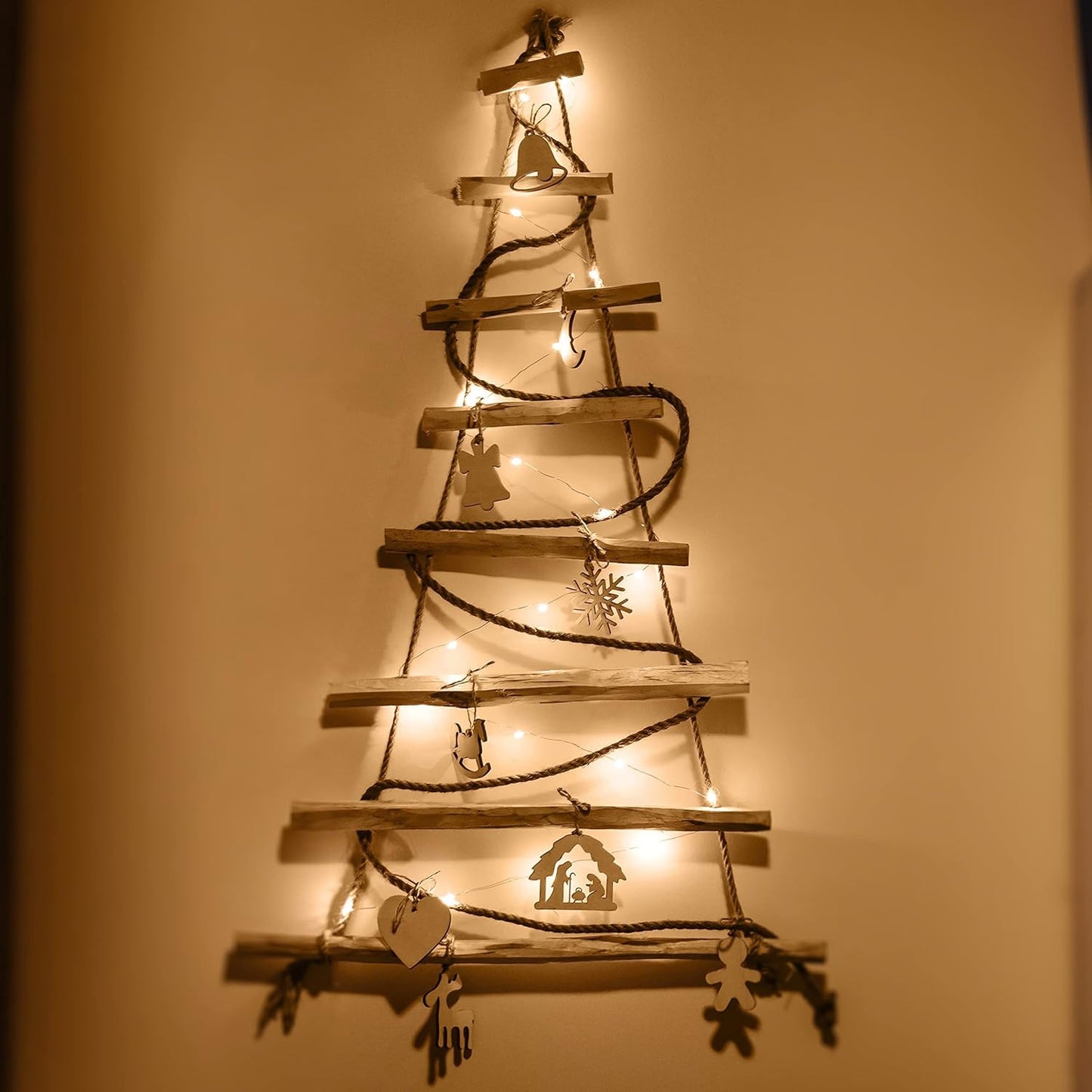 Handgemachter Weihnachtsbaum mit LED-Lichtern, 95 CM HOCH