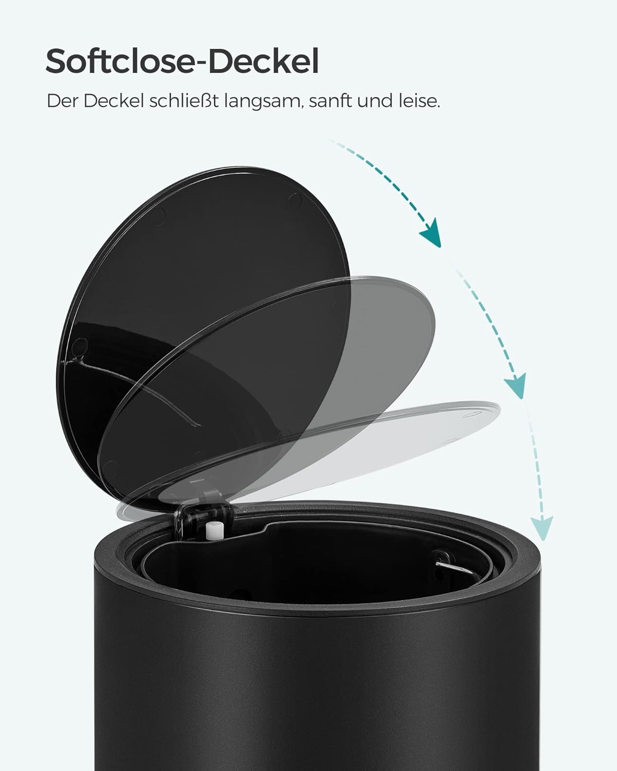 Kosmetikeimer mit Softclose-Deckel, 3 L Tintenschwarz
