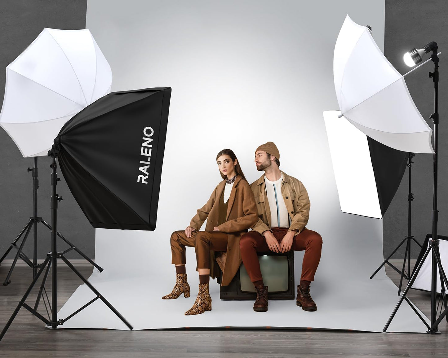 Fotostudio Hintergrund- und Beleuchtungsset