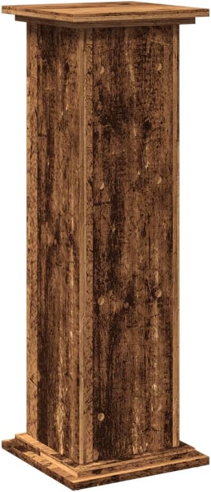 Postament mit Stauraum in Altholz-Optik, 31 x 30 x 90 cm Altholz
