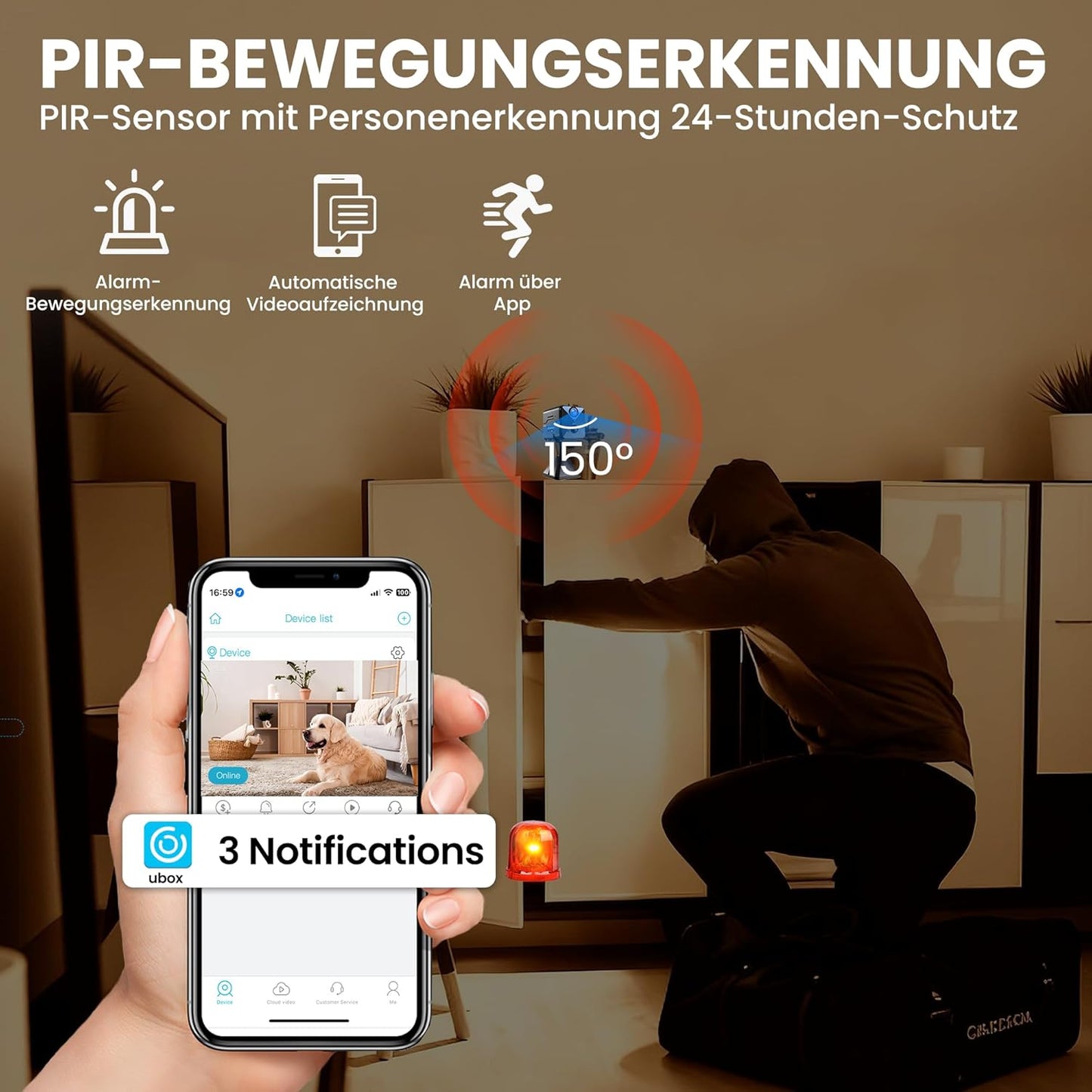 4K Mini Überwachungskamera E7 mit Bewegungsmelder