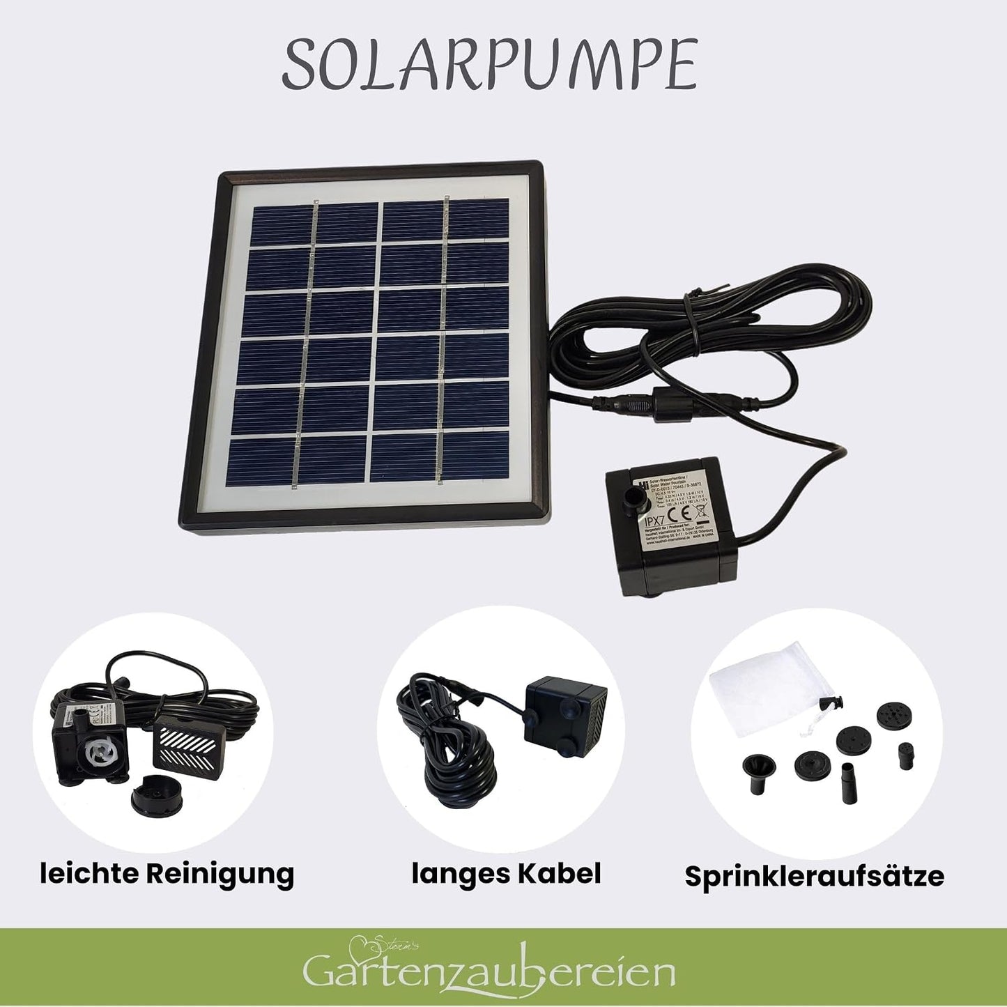 Solar Wasserspeier Fisch für Garten & Balkon