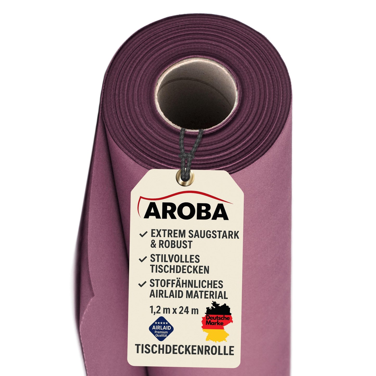 Airlaid Tischdeckenrolle, 2400 x 120 cm (Rechteckig) Violett