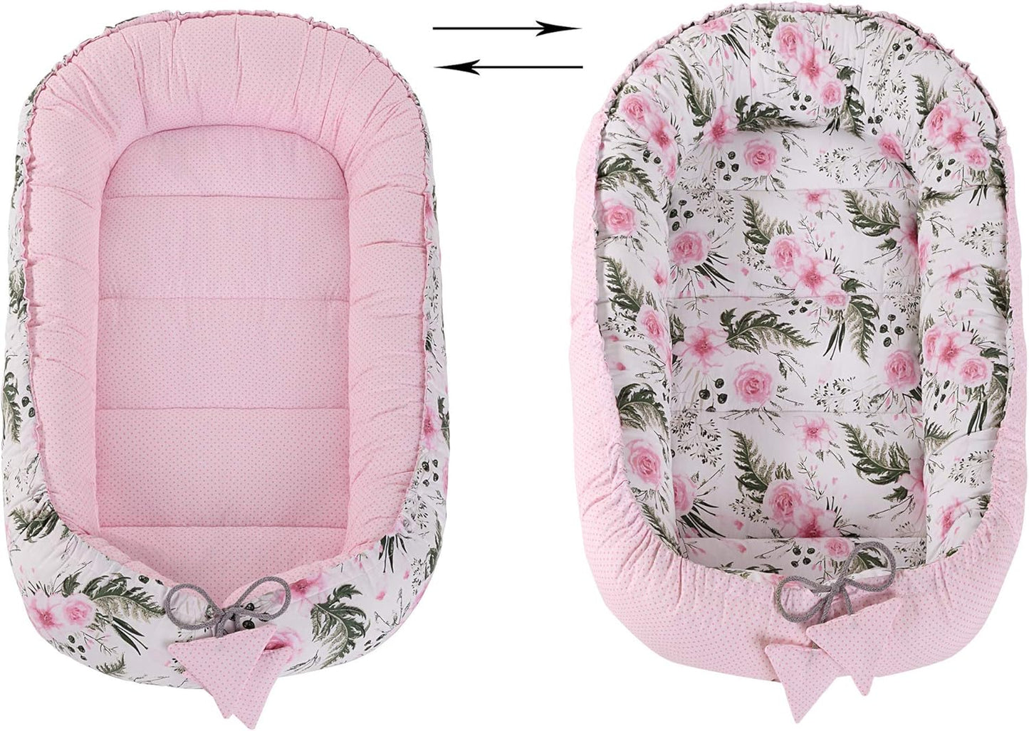 Kuschelbett für Katzen und kleine Hunde, Rosa Blument