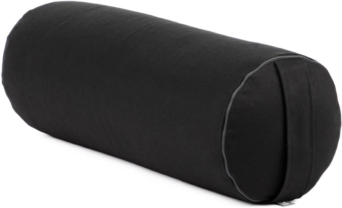Yoga Bolster Eco mit Bio-Dinkelfüllung, schwarz