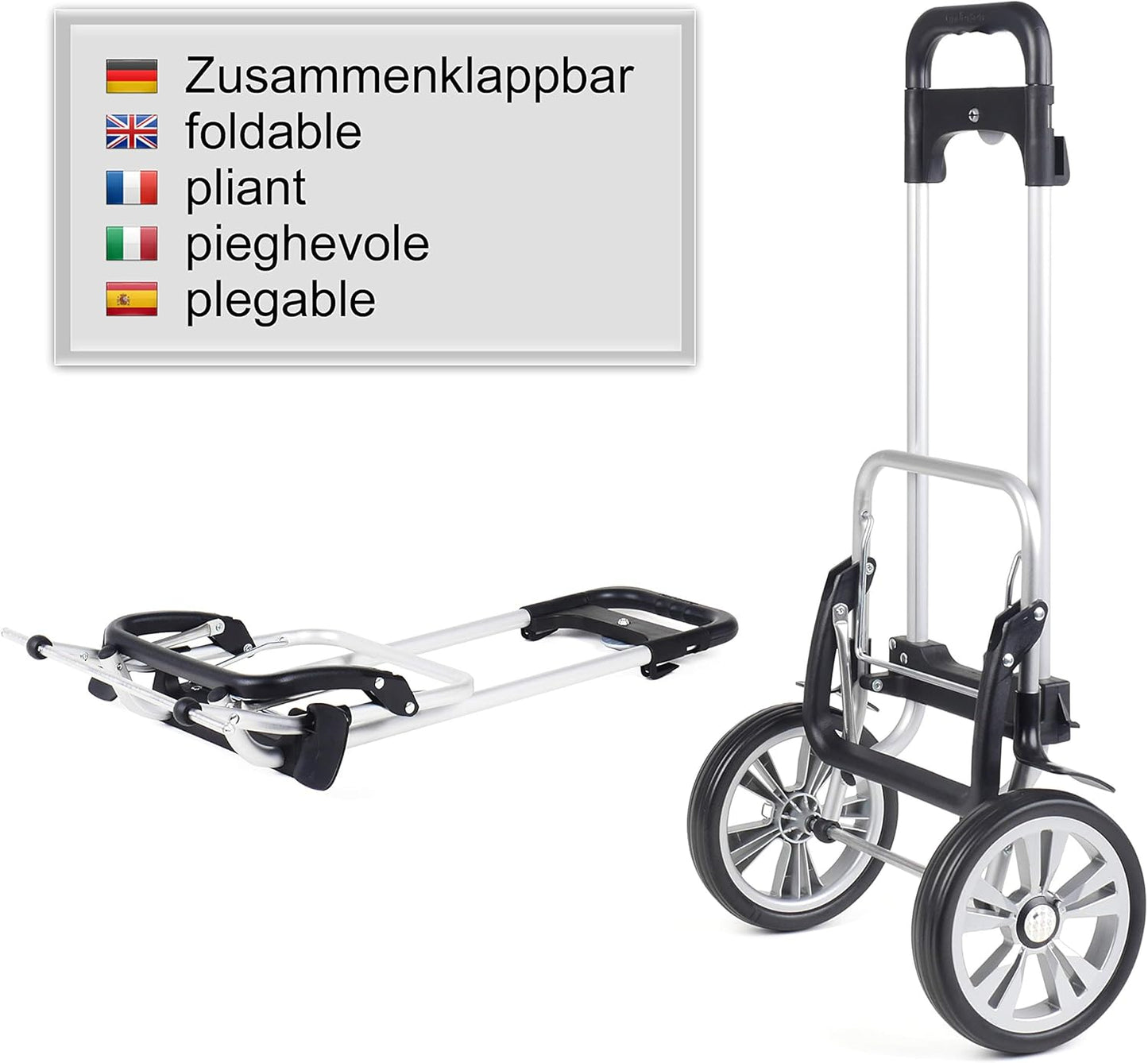 Höhenverstellbarer Einkaufstrolley Alu Star Shopper Tamo mit abnehmbarer 51 L Einkauftasche, Anthrazit