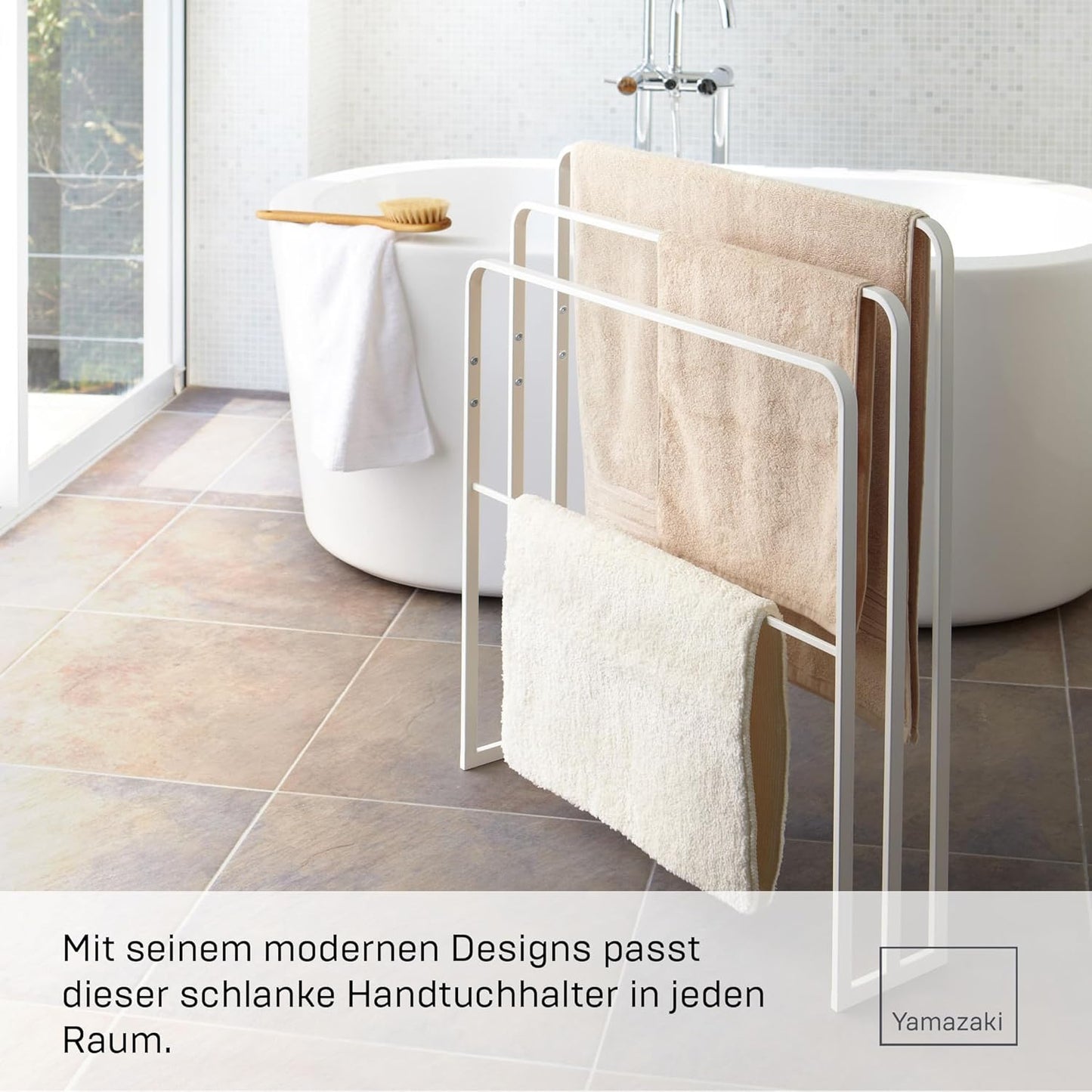 Handtuchständer mit 3 Stangen TOWER, Weiß
