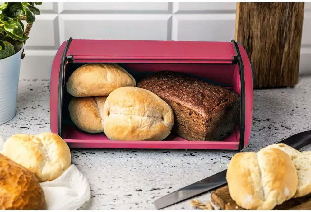 Brotkasten Brotbox in kompakter Grösse (36cm), Rot 36cm x 24cm x 15cm (Kleine )