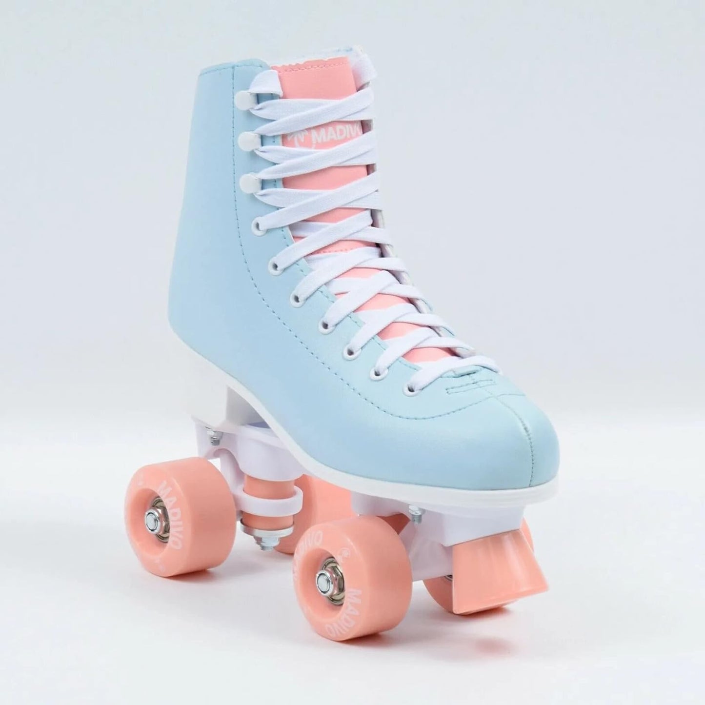 Retro-Rollschuhe, Blau/Koralle, 37