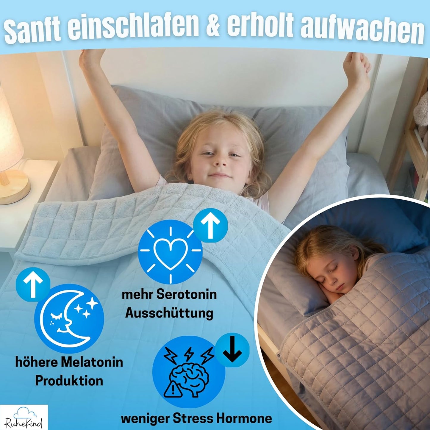 Gewichtsdecke für Kinder, 135 x 200cm, 3.5kg