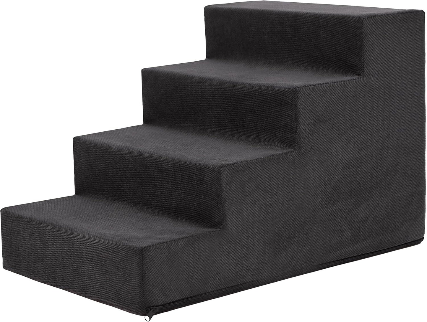 4-stufige Tiertreppe für kleine Hunde und Katzen, Mittel - höhe 40 cm / Schwarz