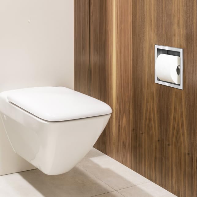 Toilettenpapierhalter aus Edelstahl, 17,3x17,3x8,6 cm Chrom