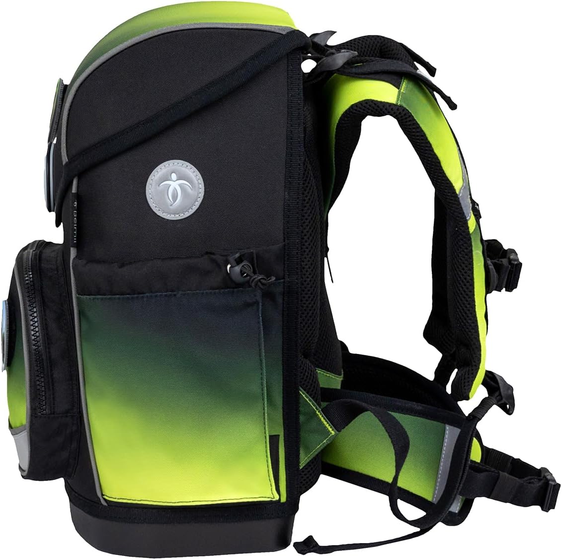 5-teiliges ergonomisches Schulranzen-Set, Black Green 2
