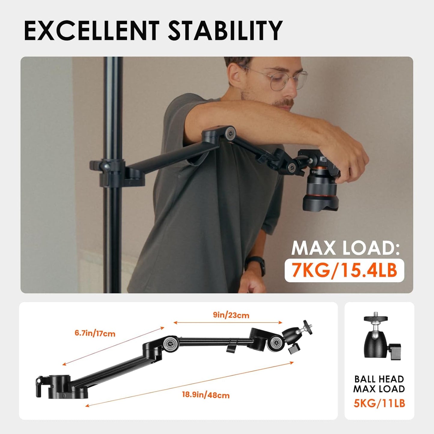 Vielseitiger Stativarm, Titanrig Arm Z