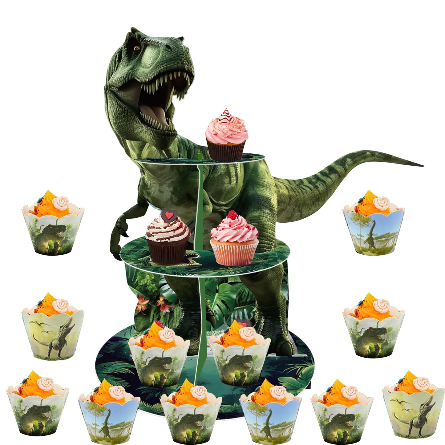 Dinosaurier Kuchenständer, Grün