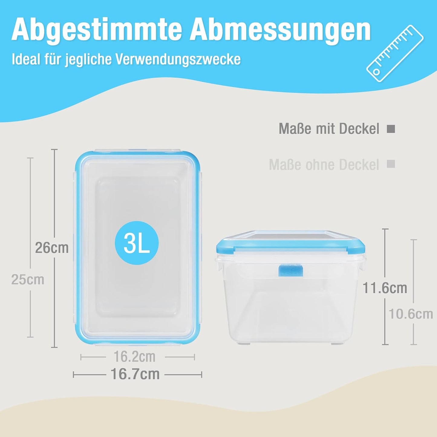 Frischhaltedosen-Set (4 Stück), 3 L | 4er Set