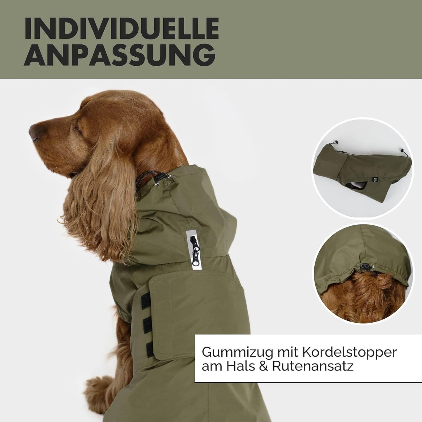 Hunderegenmantel mit Bauchschutz & Geschirröffnung, 2XL