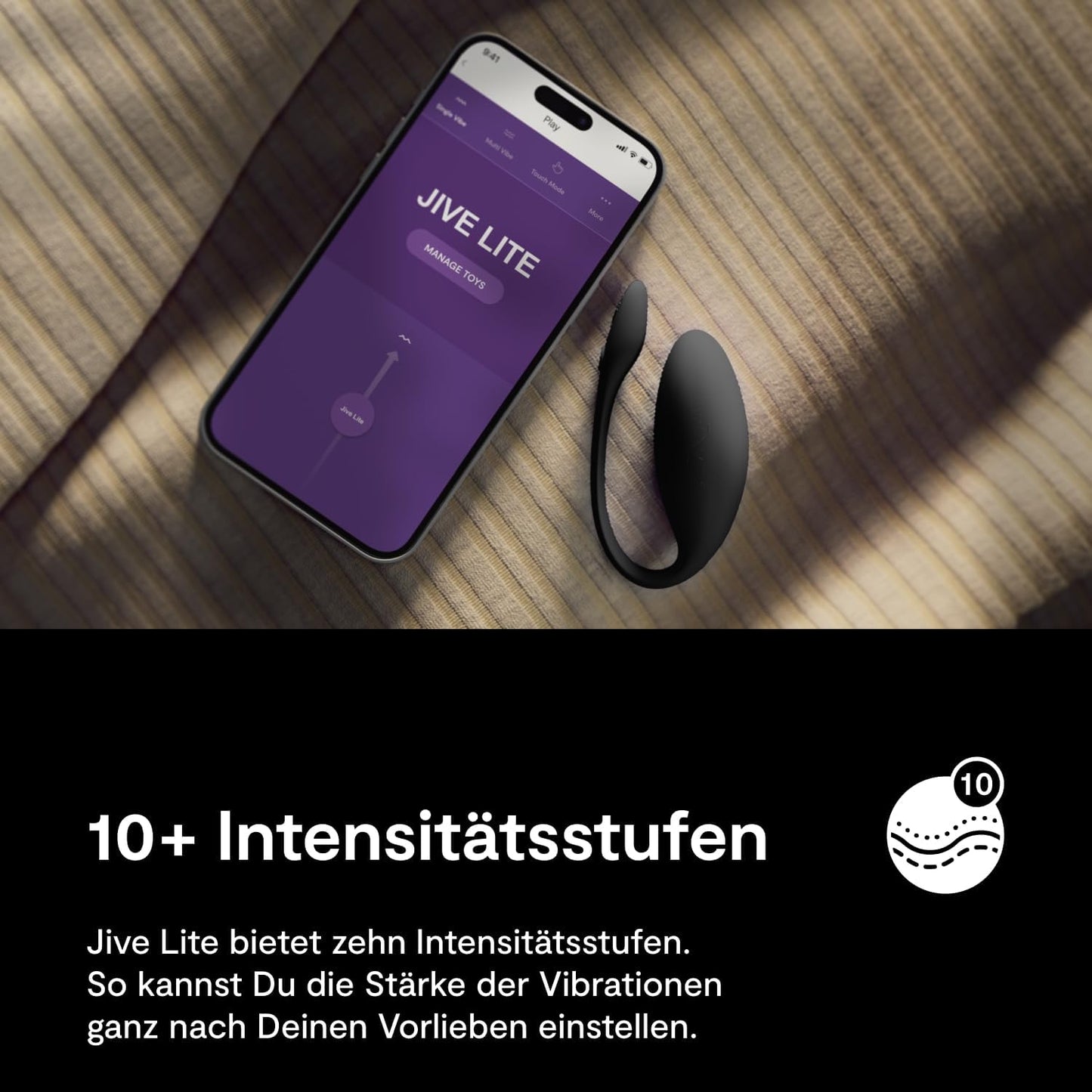 Jive Lite G-Punkt Vibrator mit App-Steuerung, Schwarz