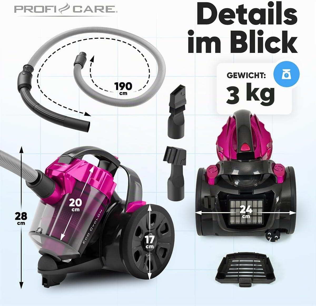 PC-BS3134 Bodenstaubsauger ohne Beutel