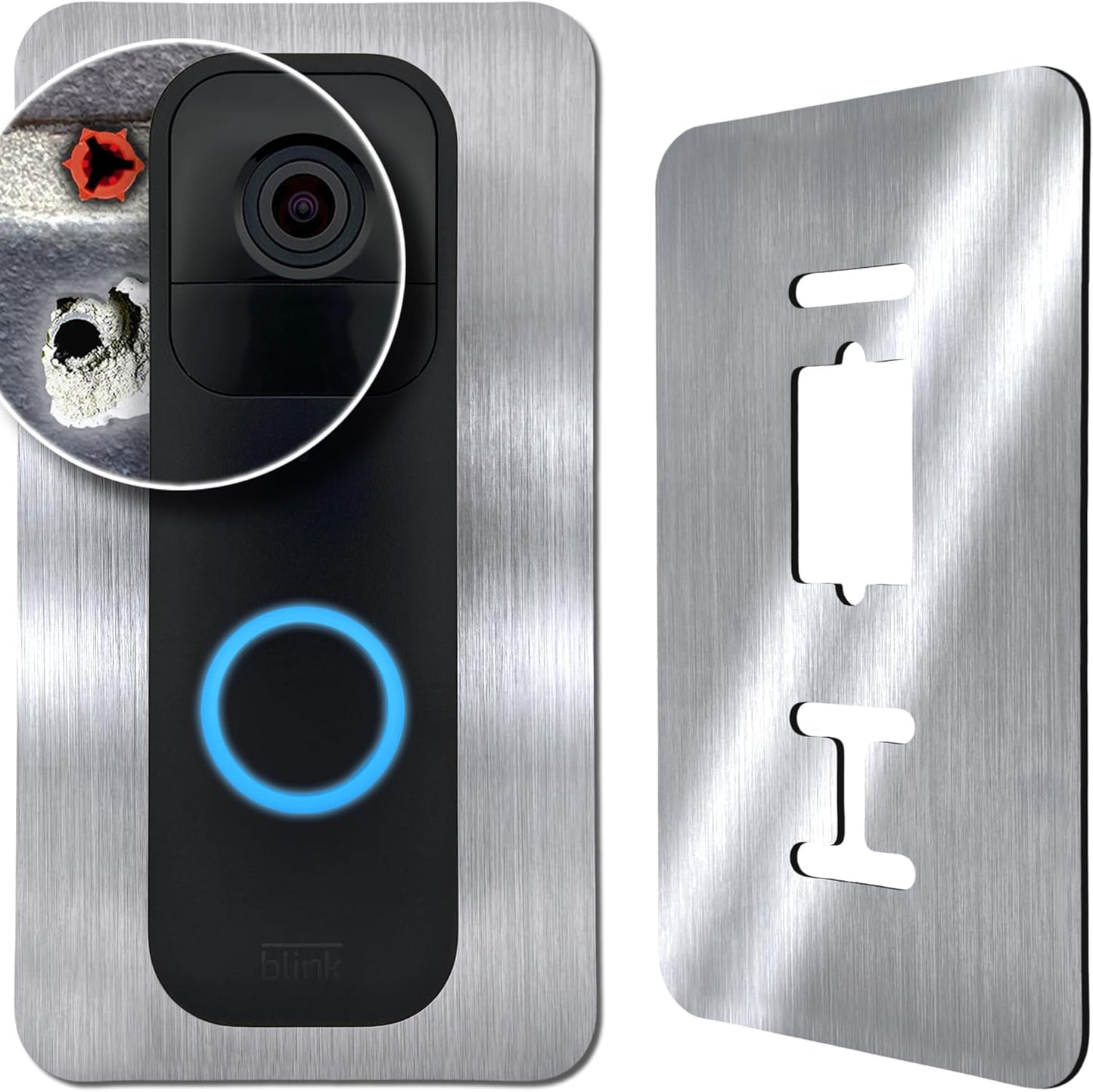 Edelstahl Blende für Blink Doorbell, Gebürstet