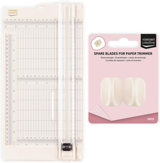 2-in-1 Papierschneider mit Falzbrett und Ersatzklingen
