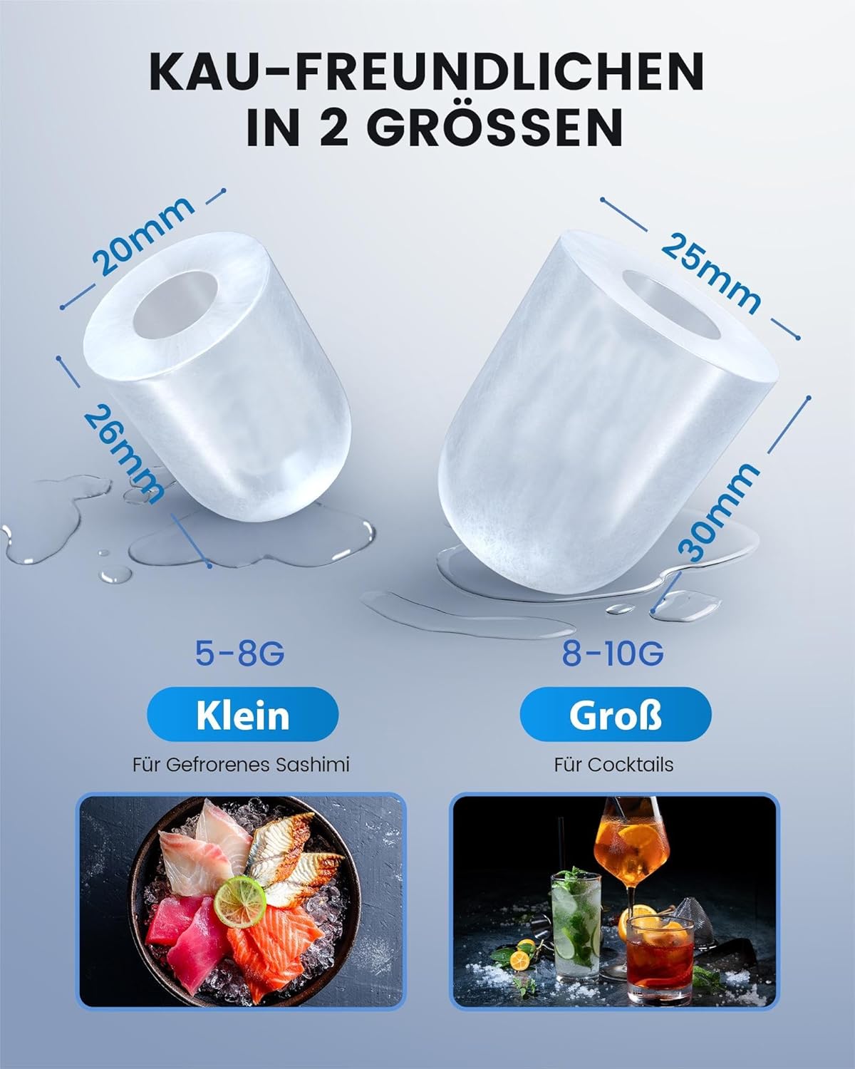 Tragbare Eiswürfelmaschine, Schwarz