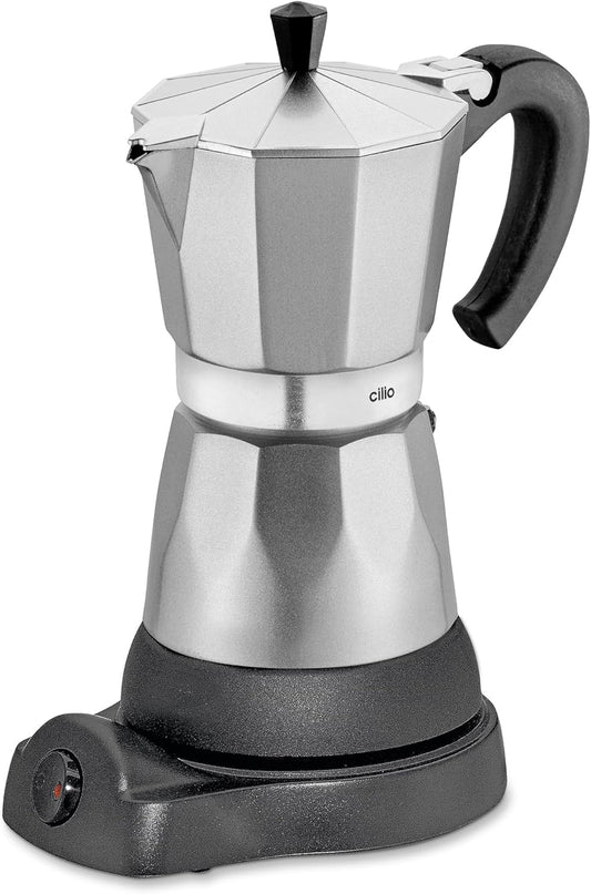 Espressokocher CLASSICO mit Warmhaltefunktion, Silber, Single