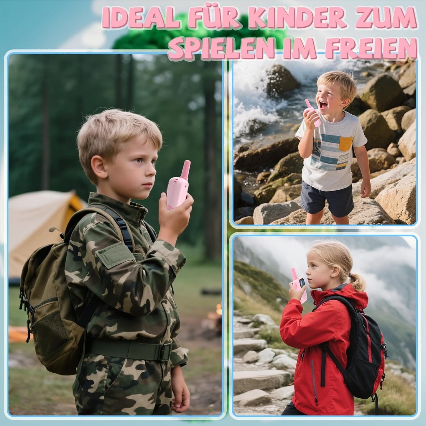 Walkie Talkie für Kinder, Rosa