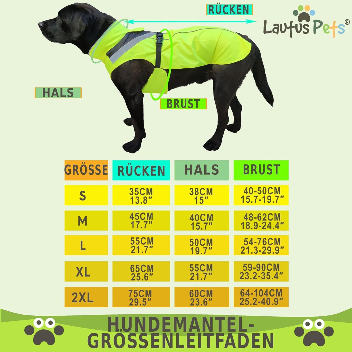 Wasserdichter Hunderegenmantel mit Sicherheitsstreifen & Leinenöffnung, Gelb M