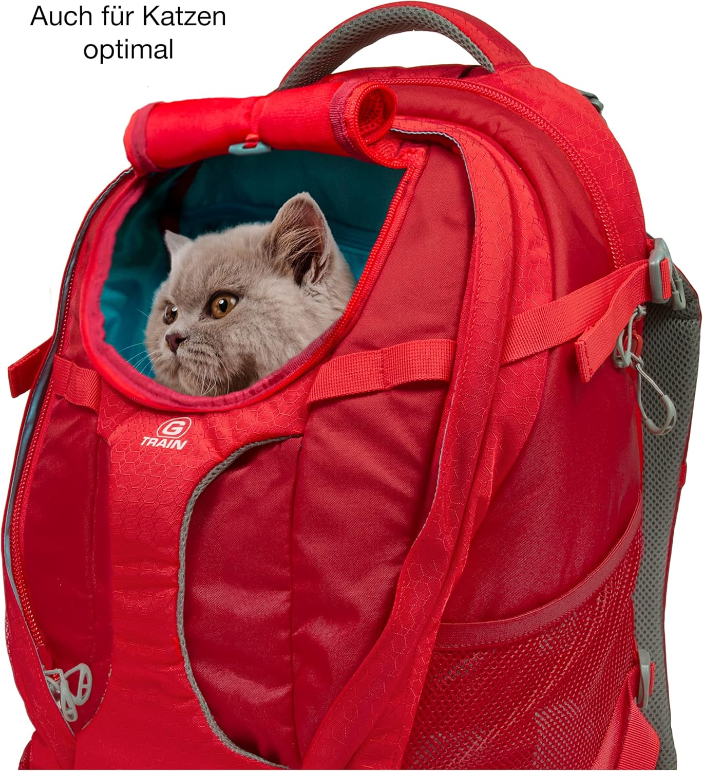 G-Train K9 Rucksack mit Hundefach (bis 11 kg), Standardverpackung Rot