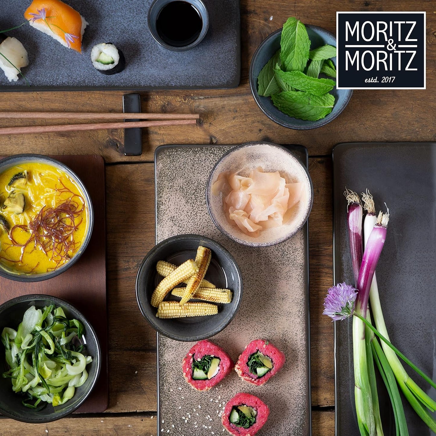 VIDA Miso Schüssel Set, 4x Grosse Dip-Schälchen