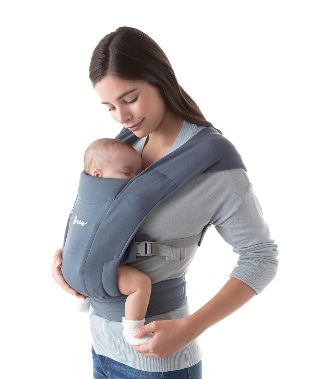 Ergonomische Babytrage für Neugeborene, Oxford-Blau Soft Knit