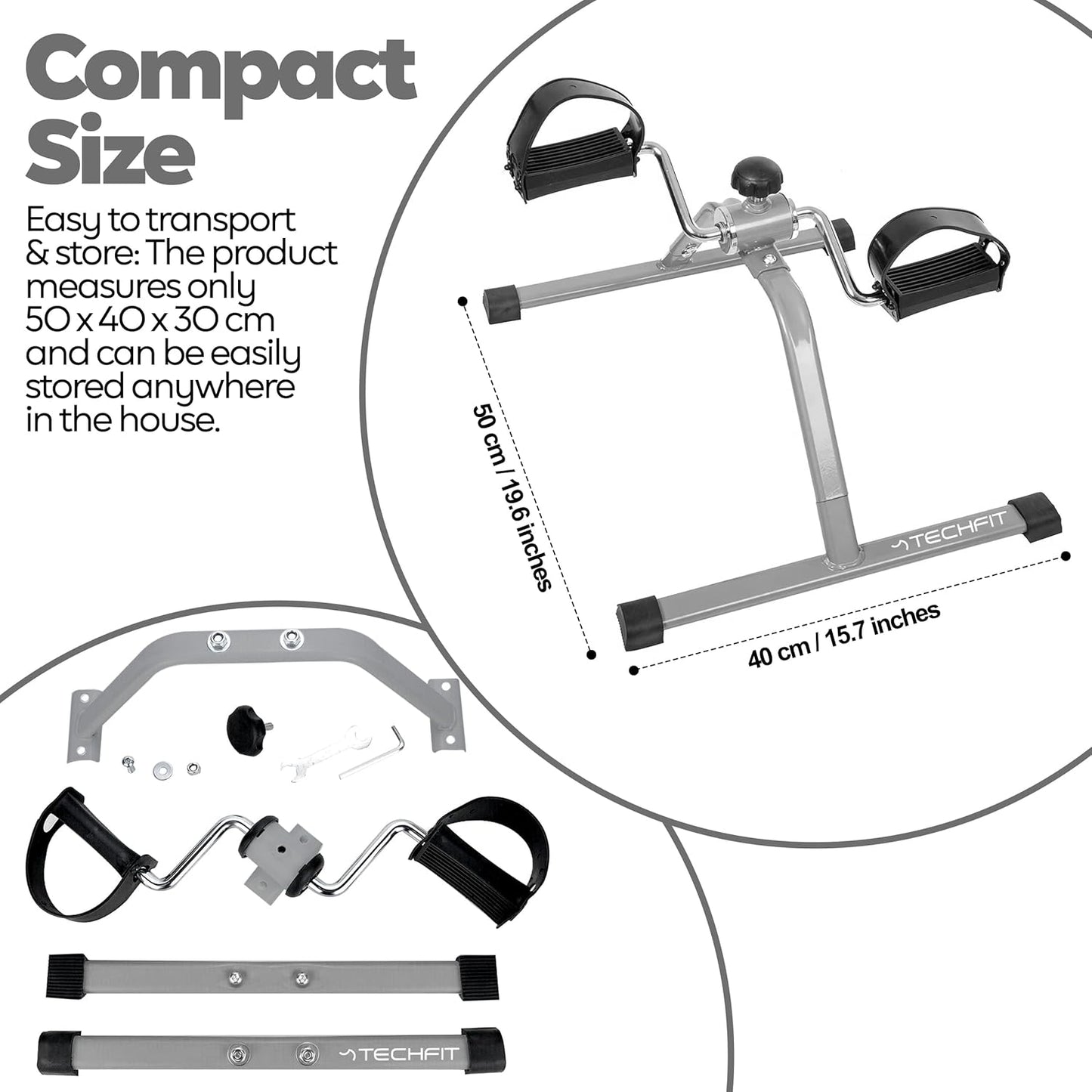 Mini-Heimtrainer PED1 für Arme und Beine, Pedal-Ausbilder, Grau PED1