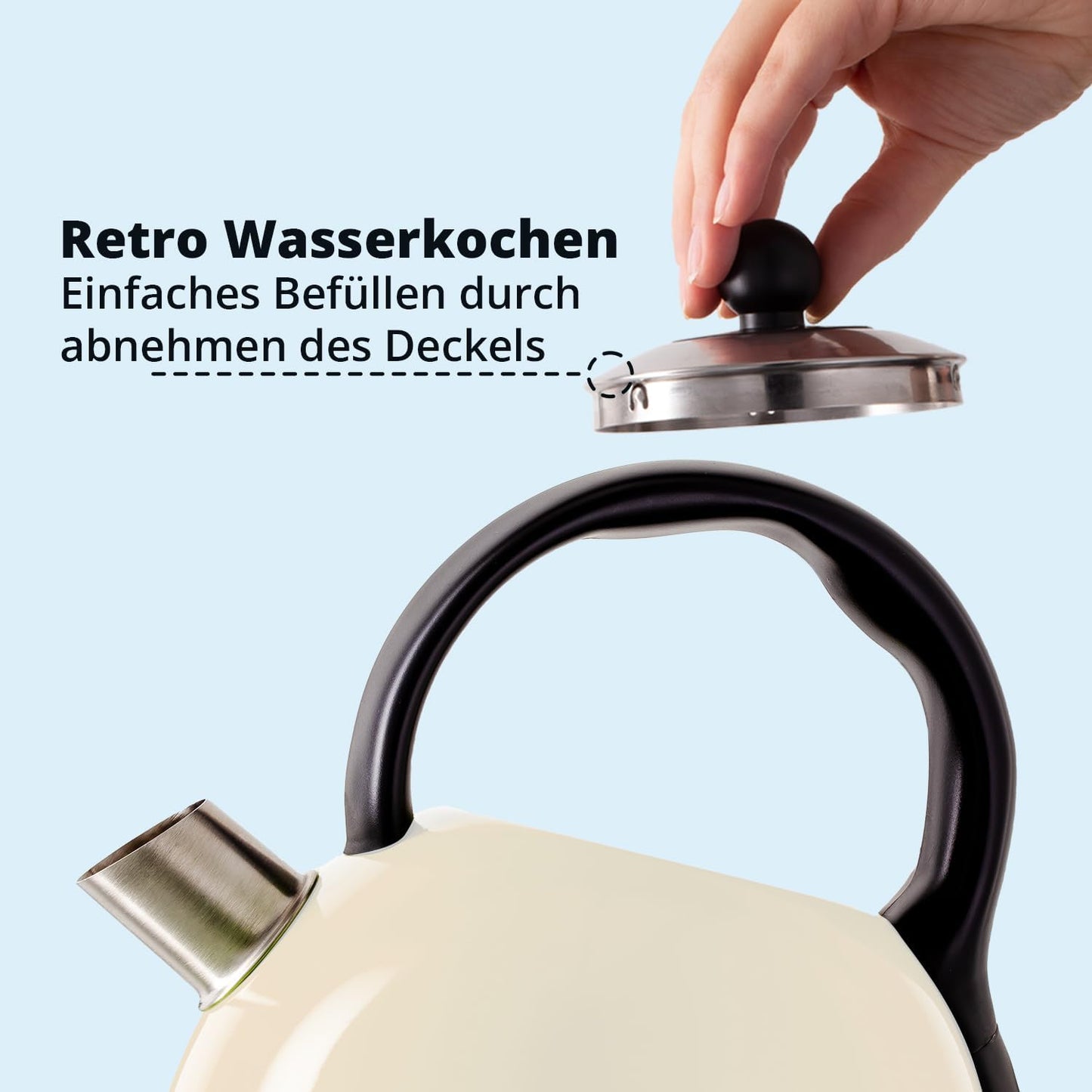 WK-1711 Kessel-Wasserkocher Retro, Creme