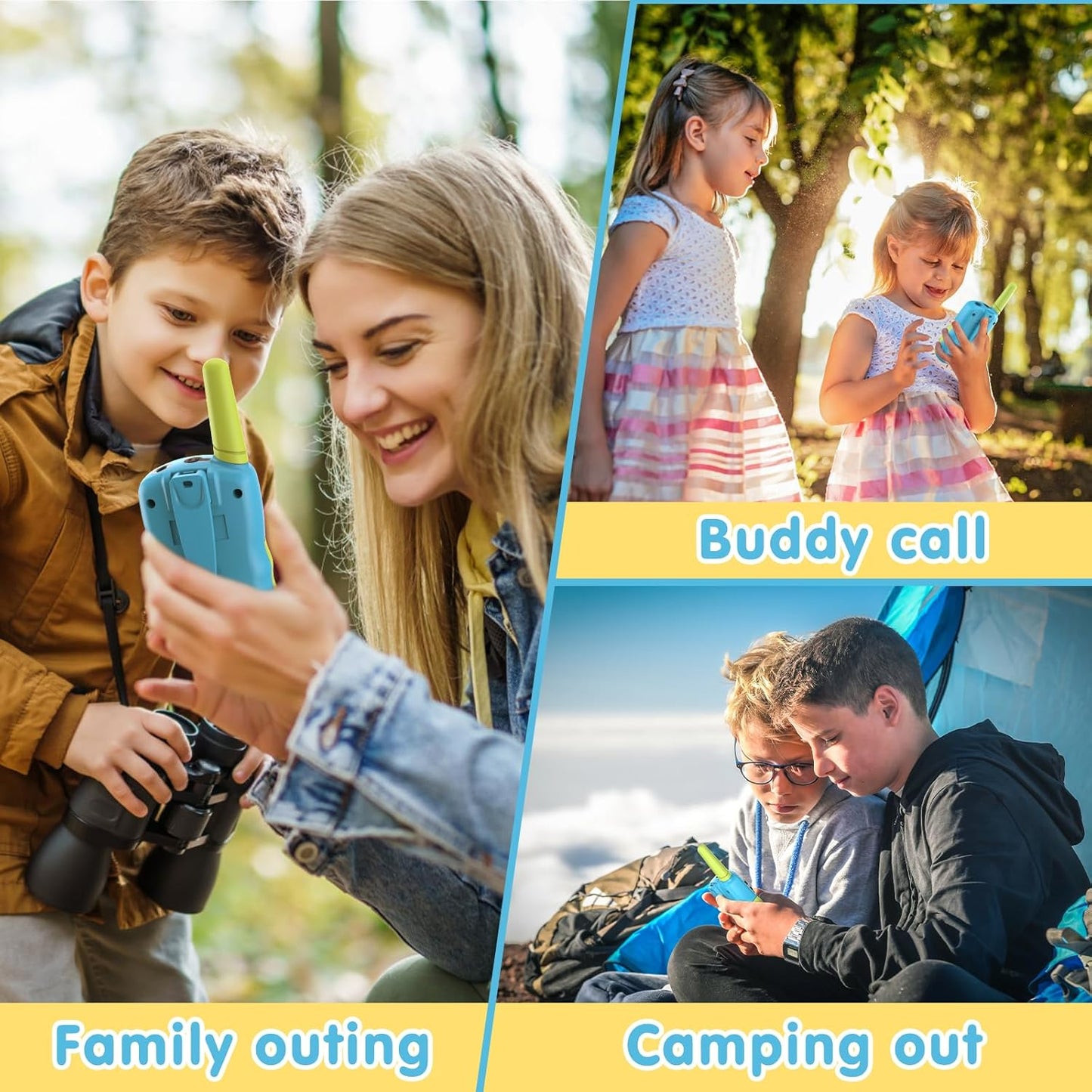 Walkie Talkies für Kinder (8-Kanal, ca 5 km Reichweite), Blau