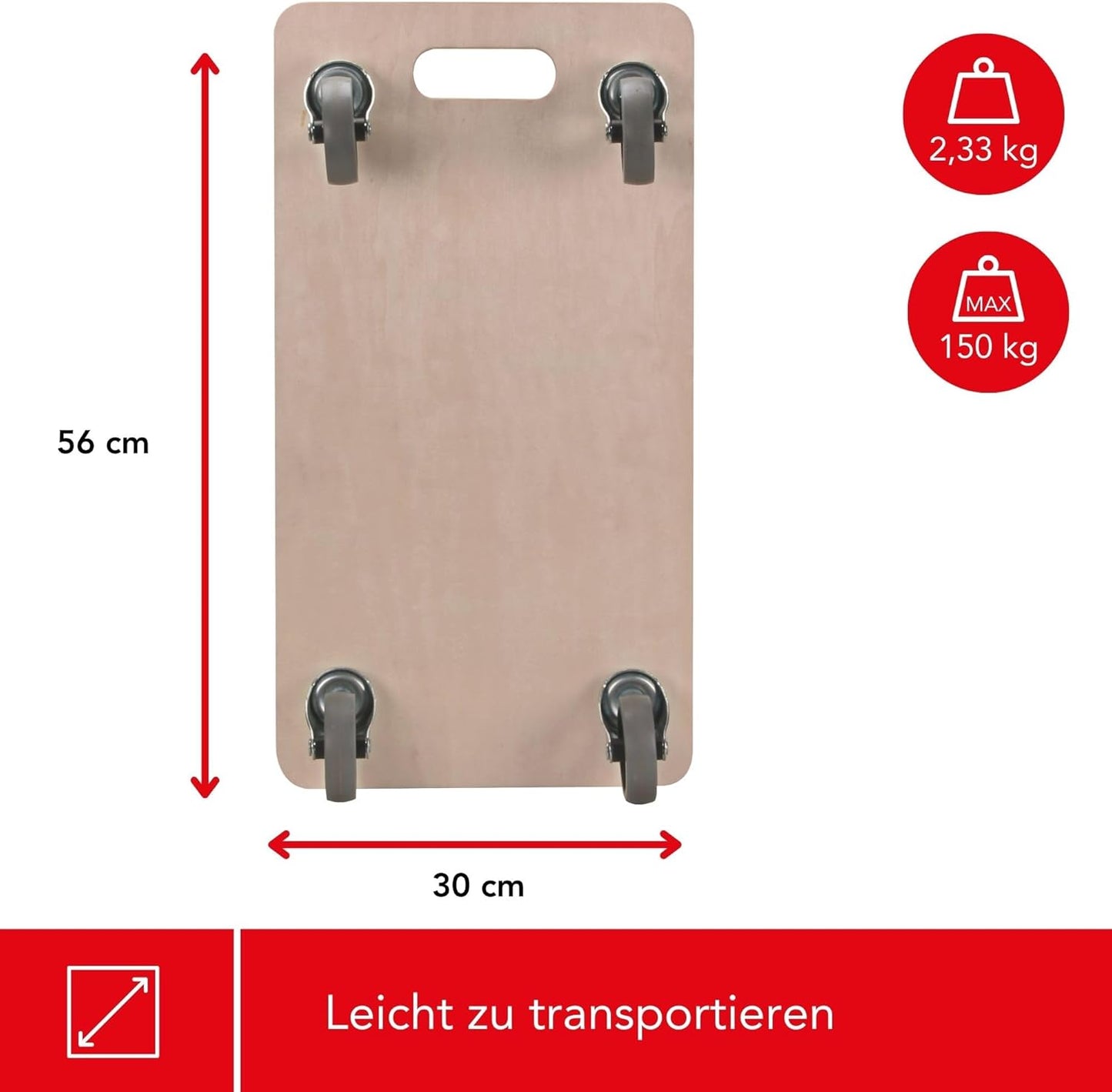 Transport-Roller, 56 x 30 cm charge max 150 kg