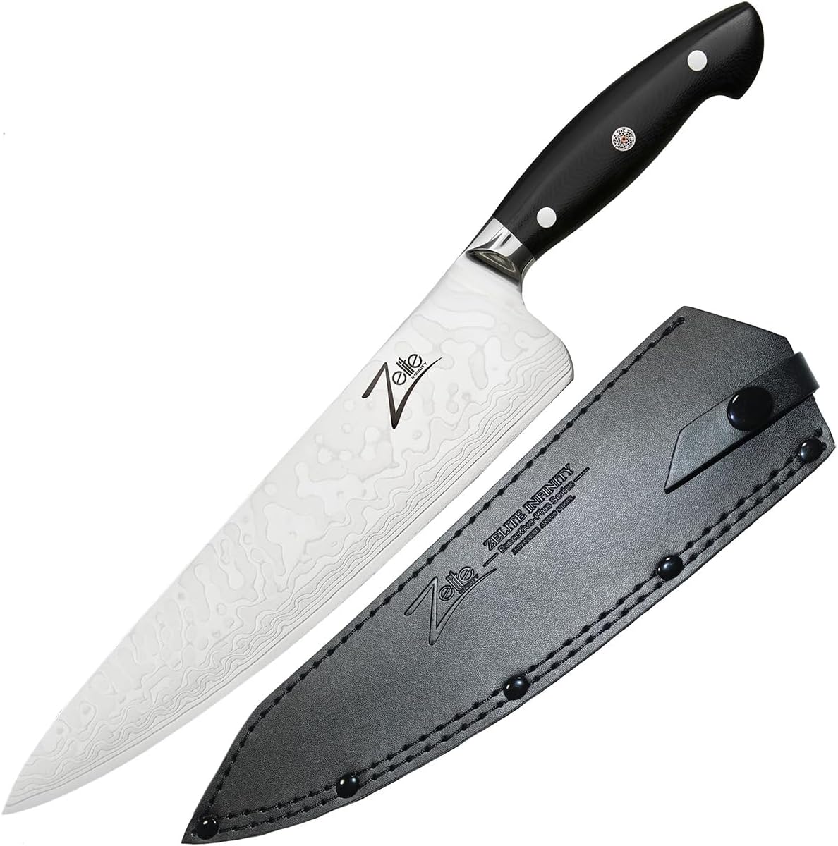 Küchenmesser mit Lederetui, 10"