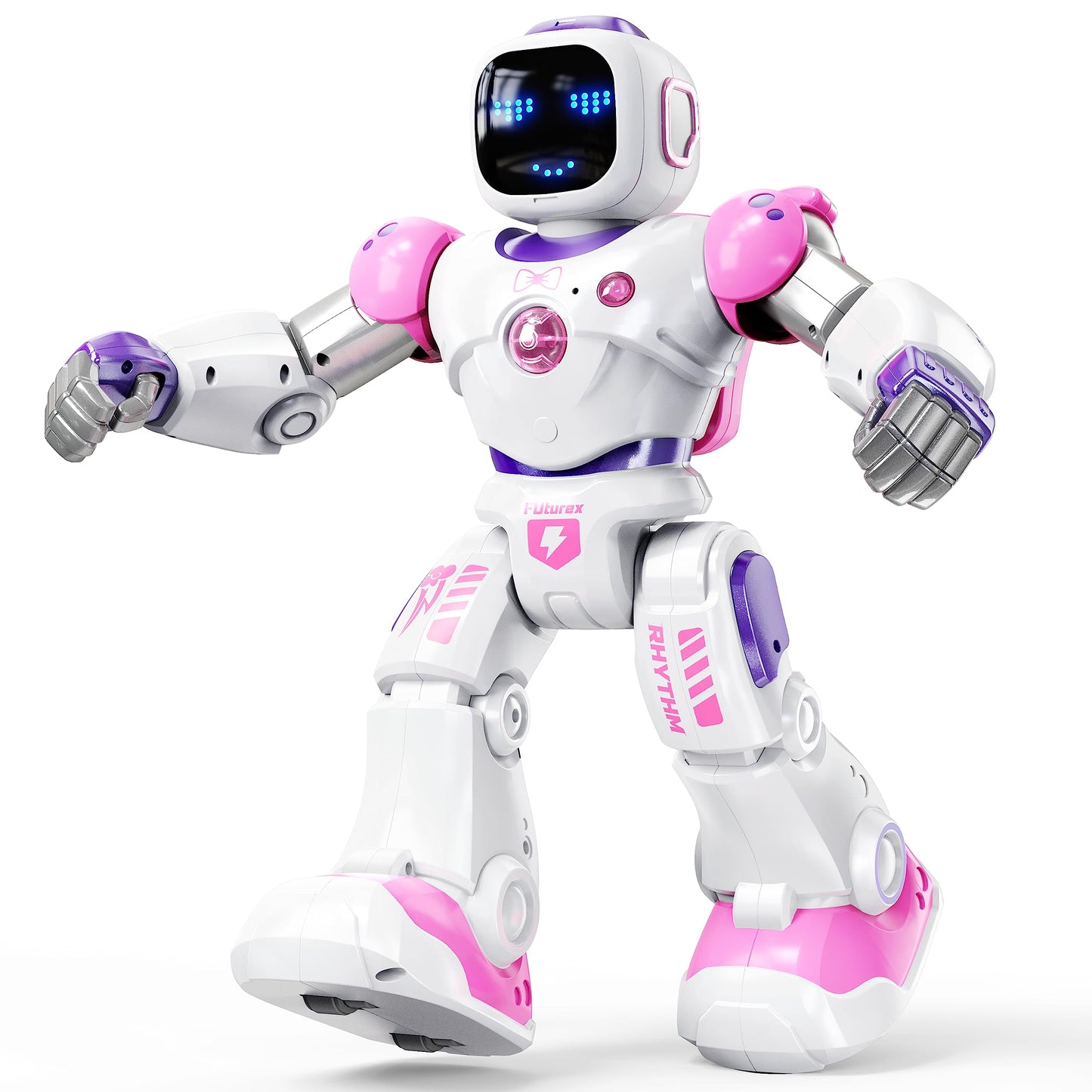 Intelligenter programmierbarer RC-Roboter für Kinder, Pink + Lila