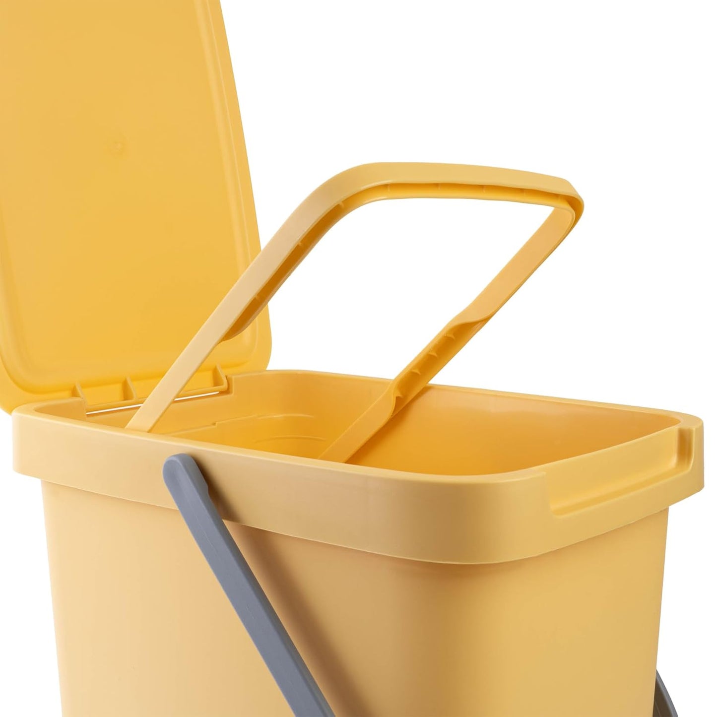 Abfallbehälter mit Deckel und Griff, 25L|Gelb