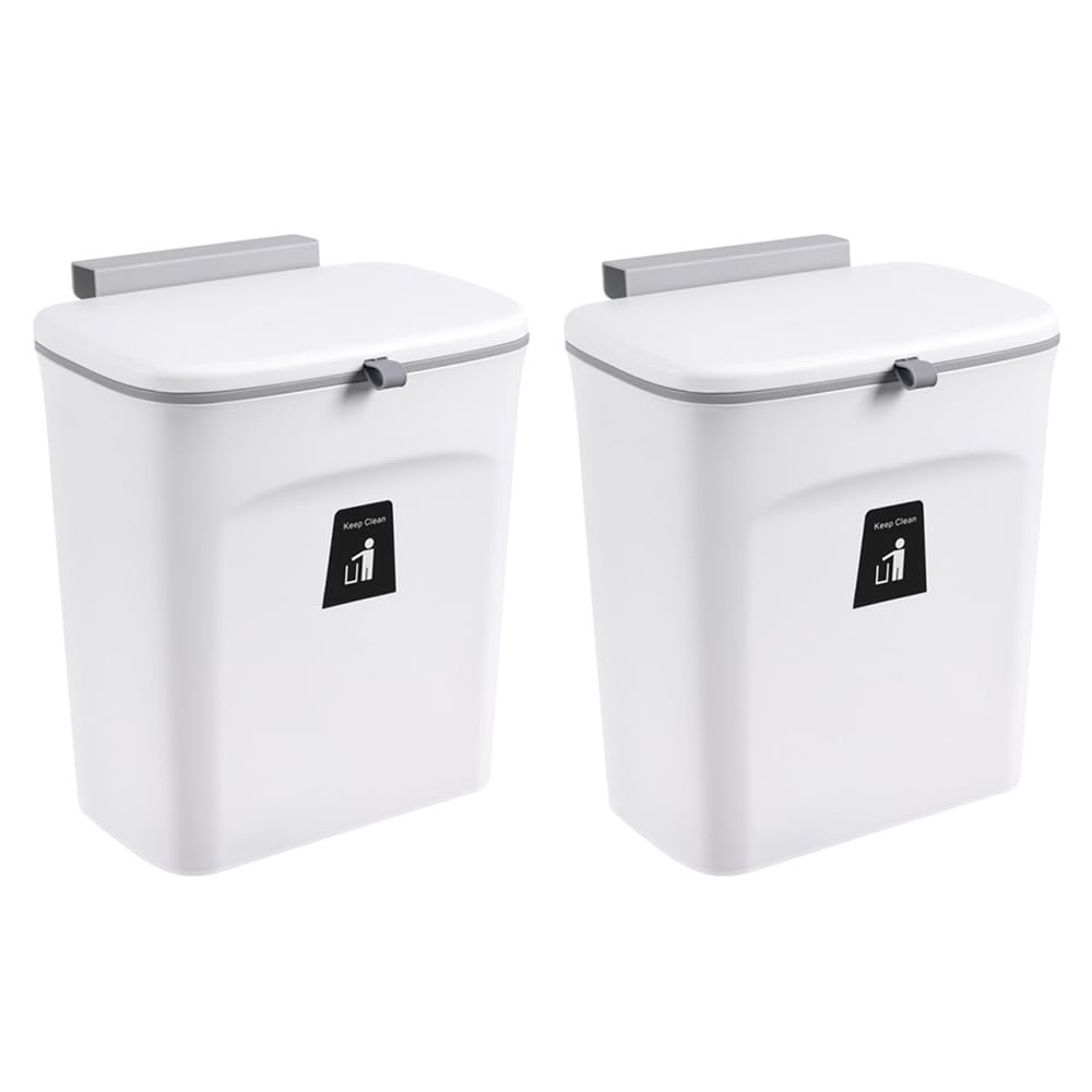 2-teiliges Mülleimer-Set zum Aufhängen, 29,5 X 16 X 26 Cm – Weiss – 2 Stück
