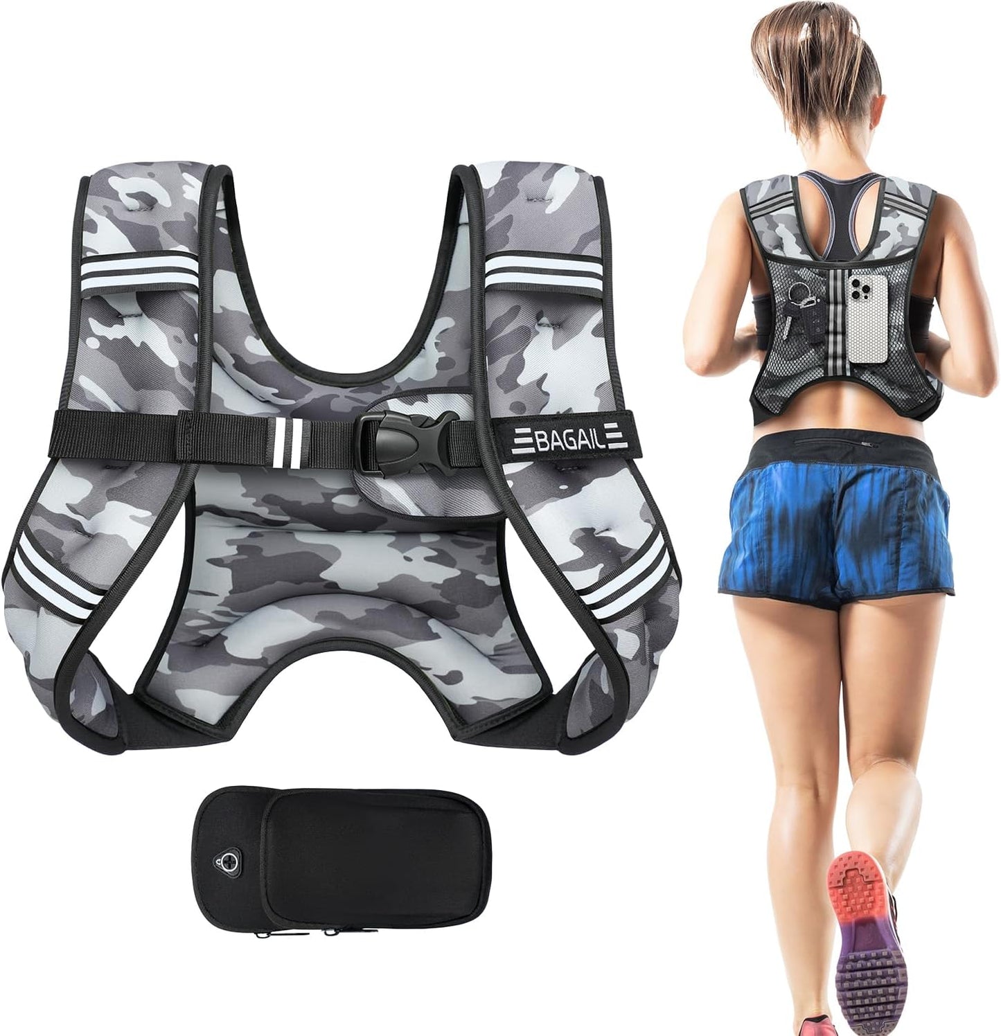 Gewichtsweste für Krafttraining, Camouflage 4.5kg/10lb