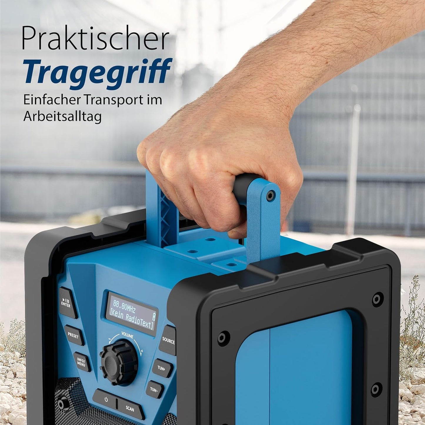 Robustes Baustellenradio mit Bluetooth 5.3 und DAB+, BSR 300