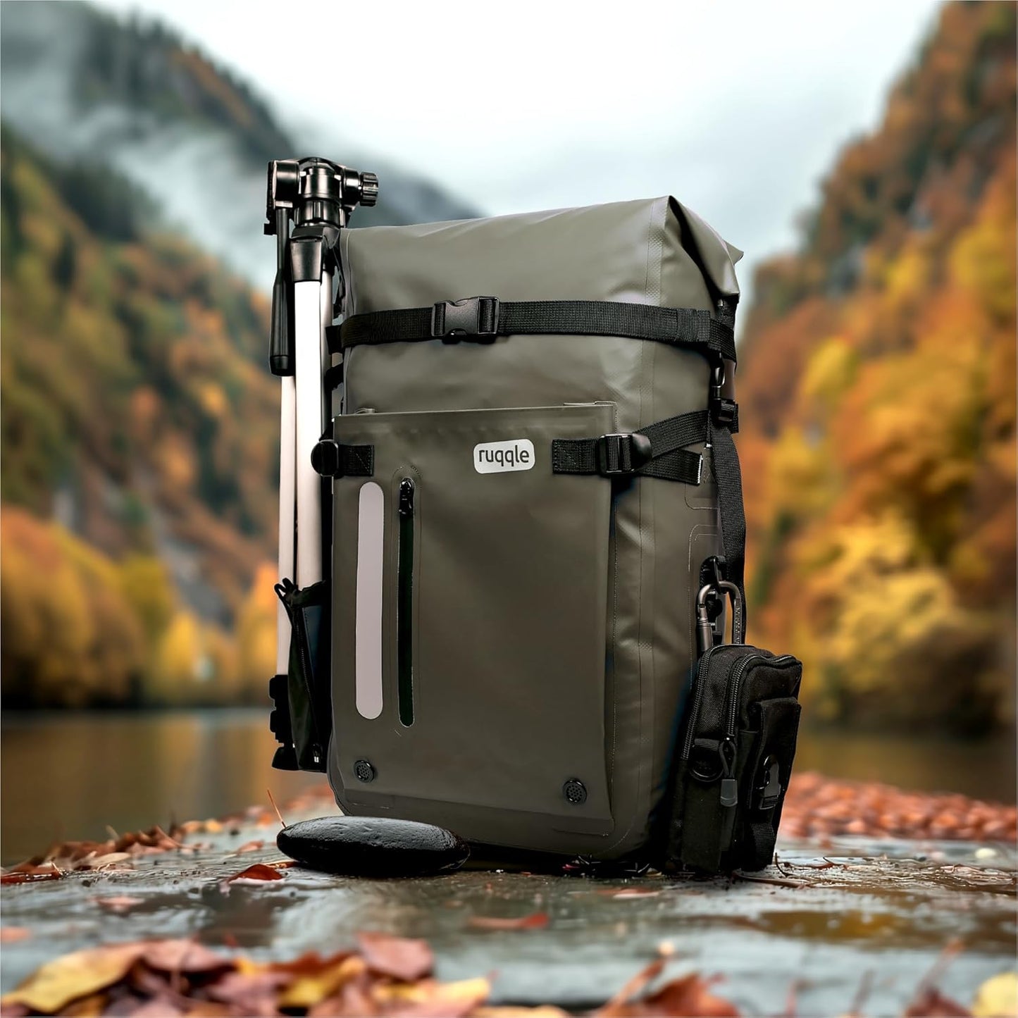 Wasserdichter Rucksack mit Rolltop, 20 Liter, 20 Liter Grün