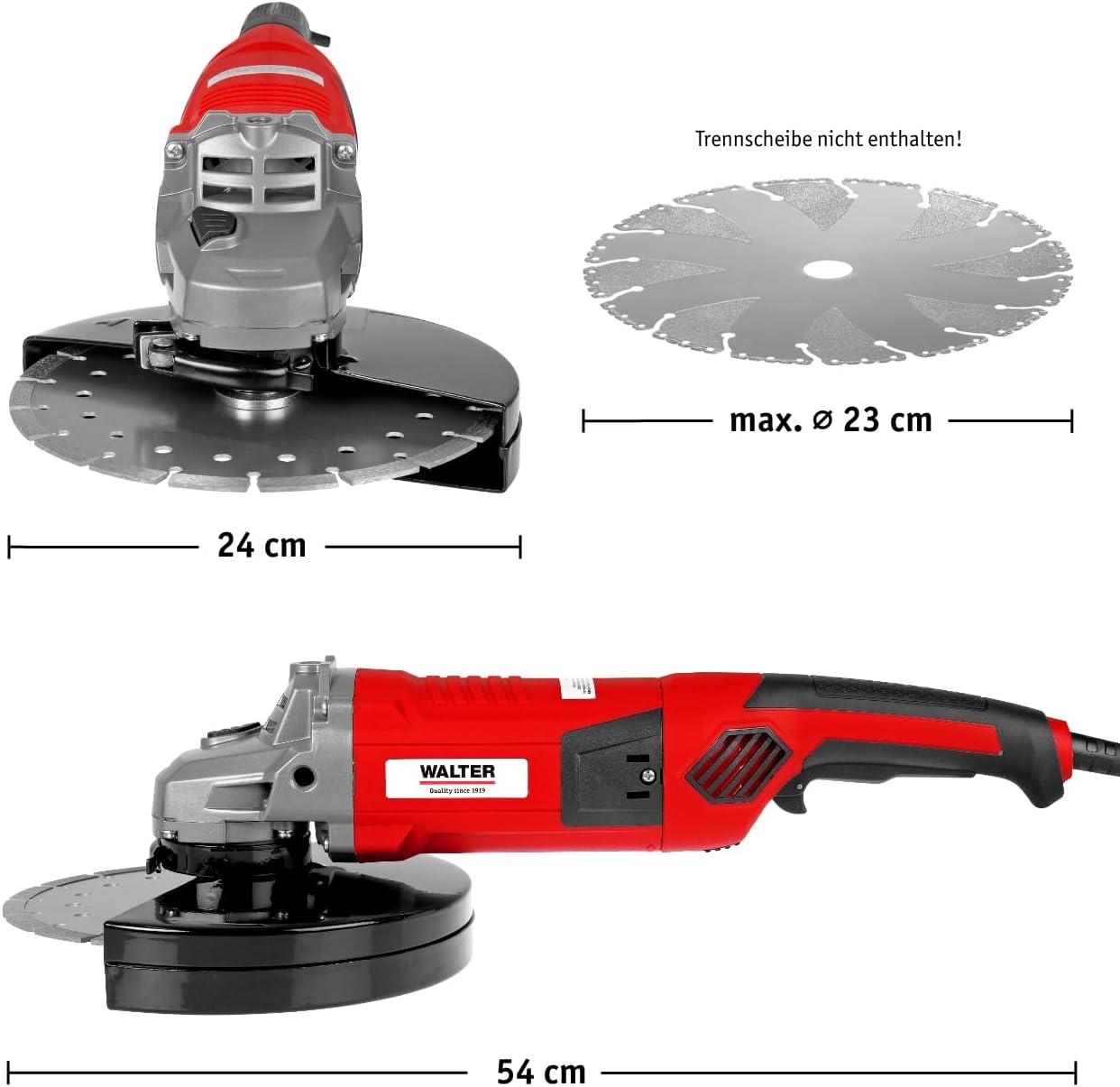 Winkelschleifer 630993, 230mm Scheiben, 6.500 U/min, 2000 W