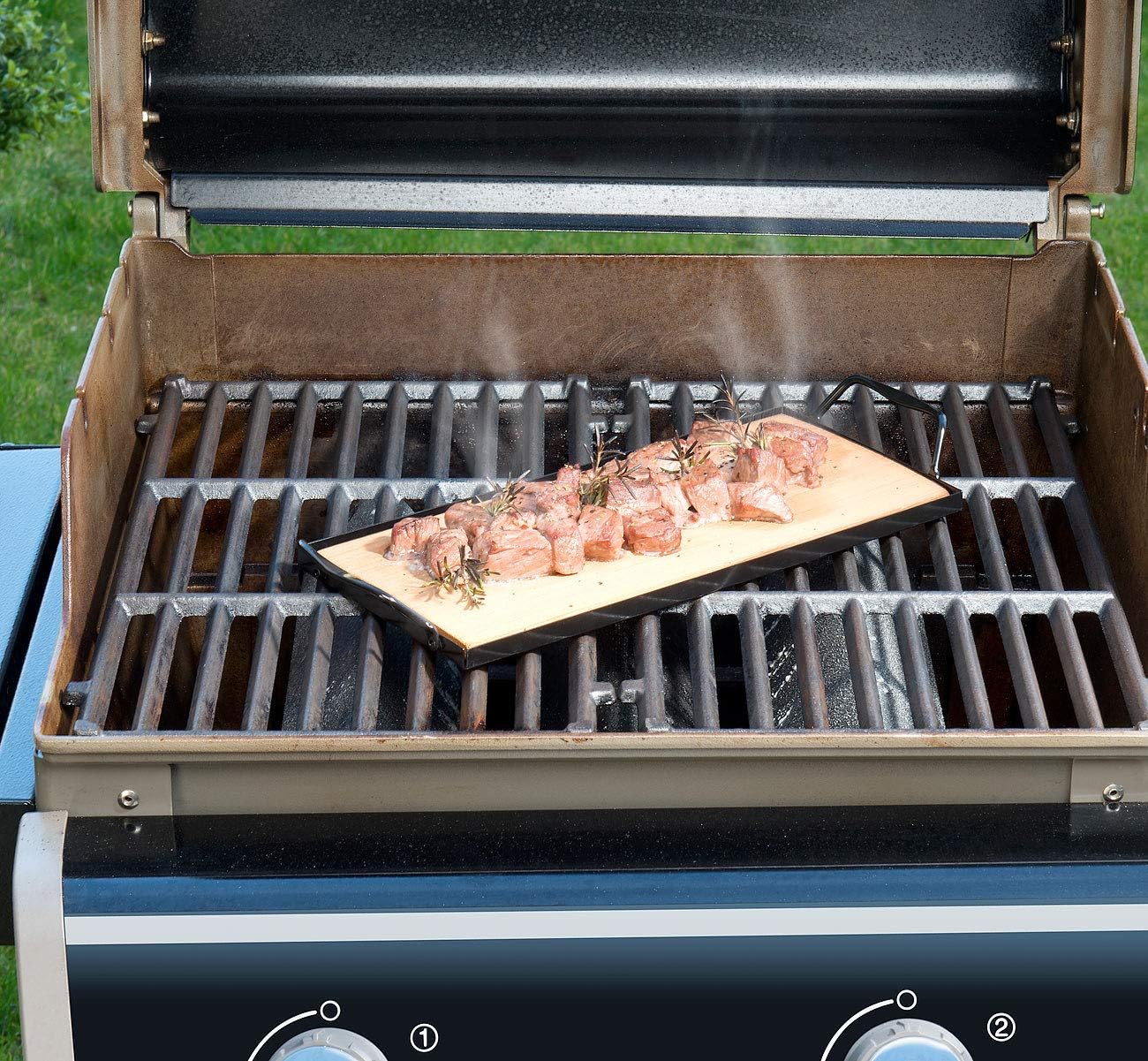 Zedernholz-Grillbretter Set mit Metallrahmen